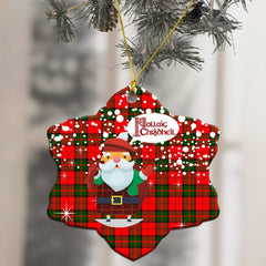 Dunbar Modern Tartan Christmas Ceramic Ornament - Santa Style