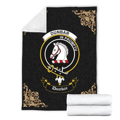 Dunbar Crest Tartan Premium Blanket Black