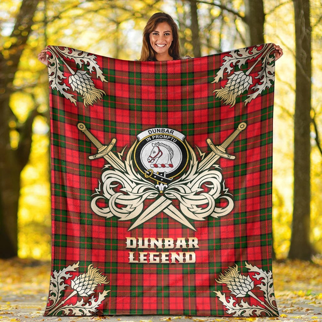 Dunbar Modern Tartan Gold Courage Symbol Blanket