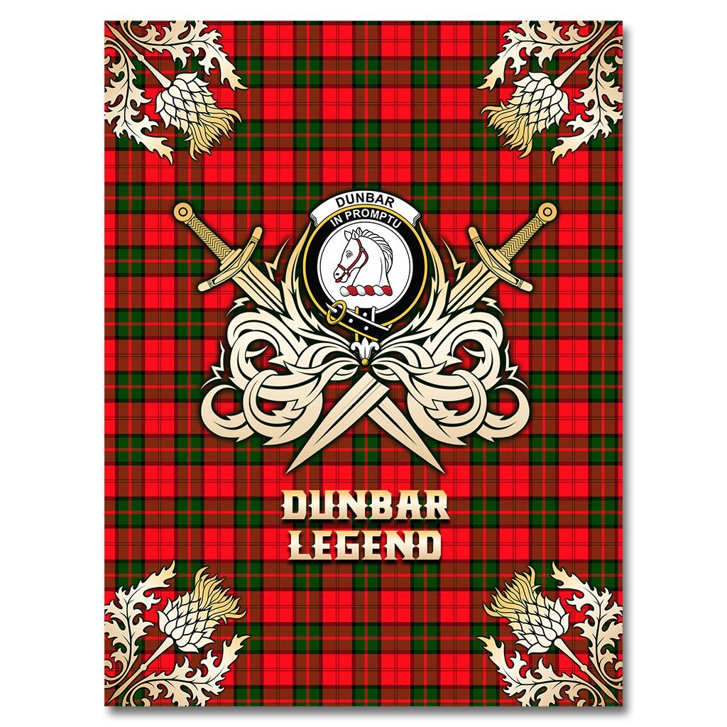 Dunbar Modern Tartan Gold Courage Symbol Blanket