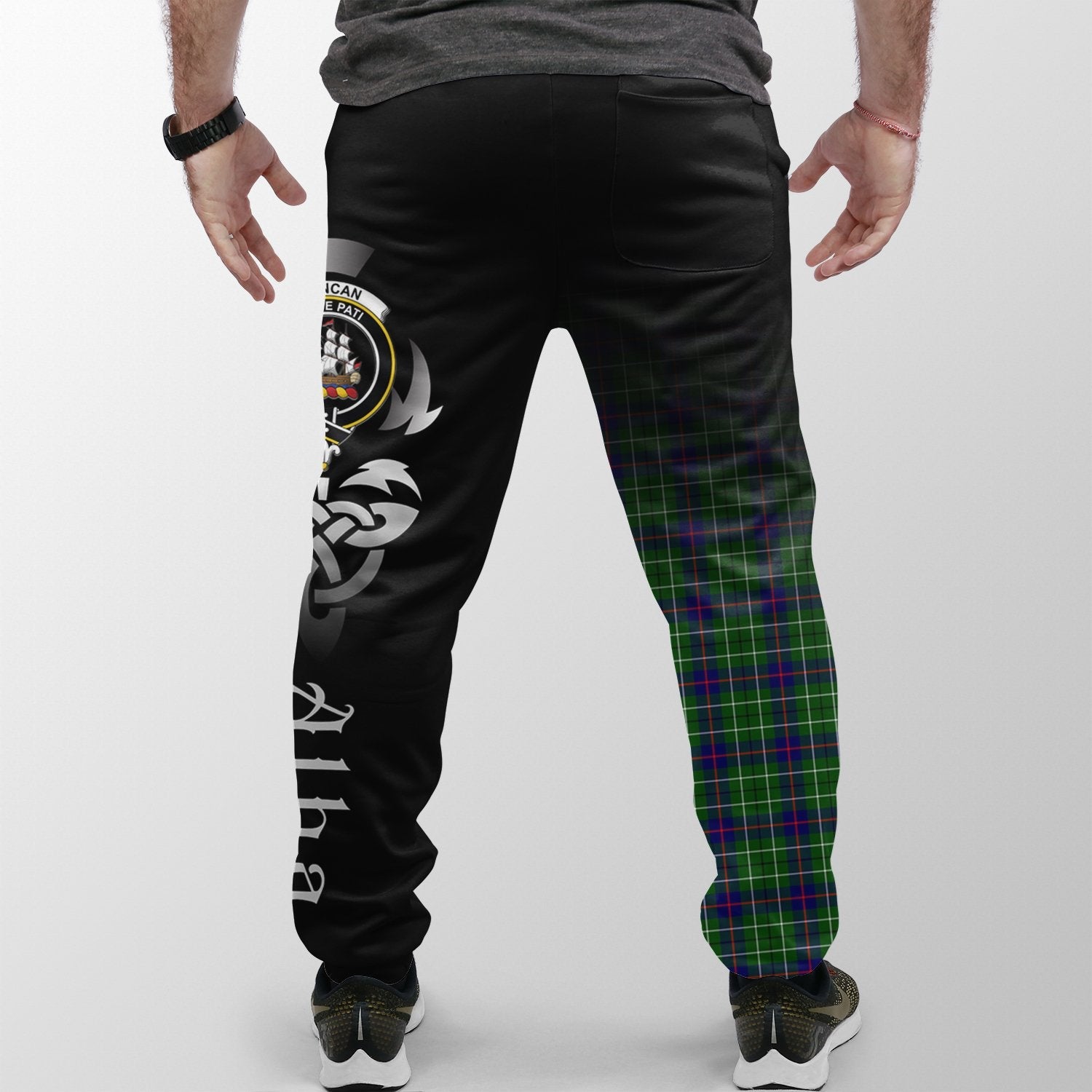 Duncan Modern Tartan Crest Jogger Sweatpants - Alba Celtic Style