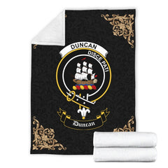 Duncan Crest Tartan Premium Blanket Black