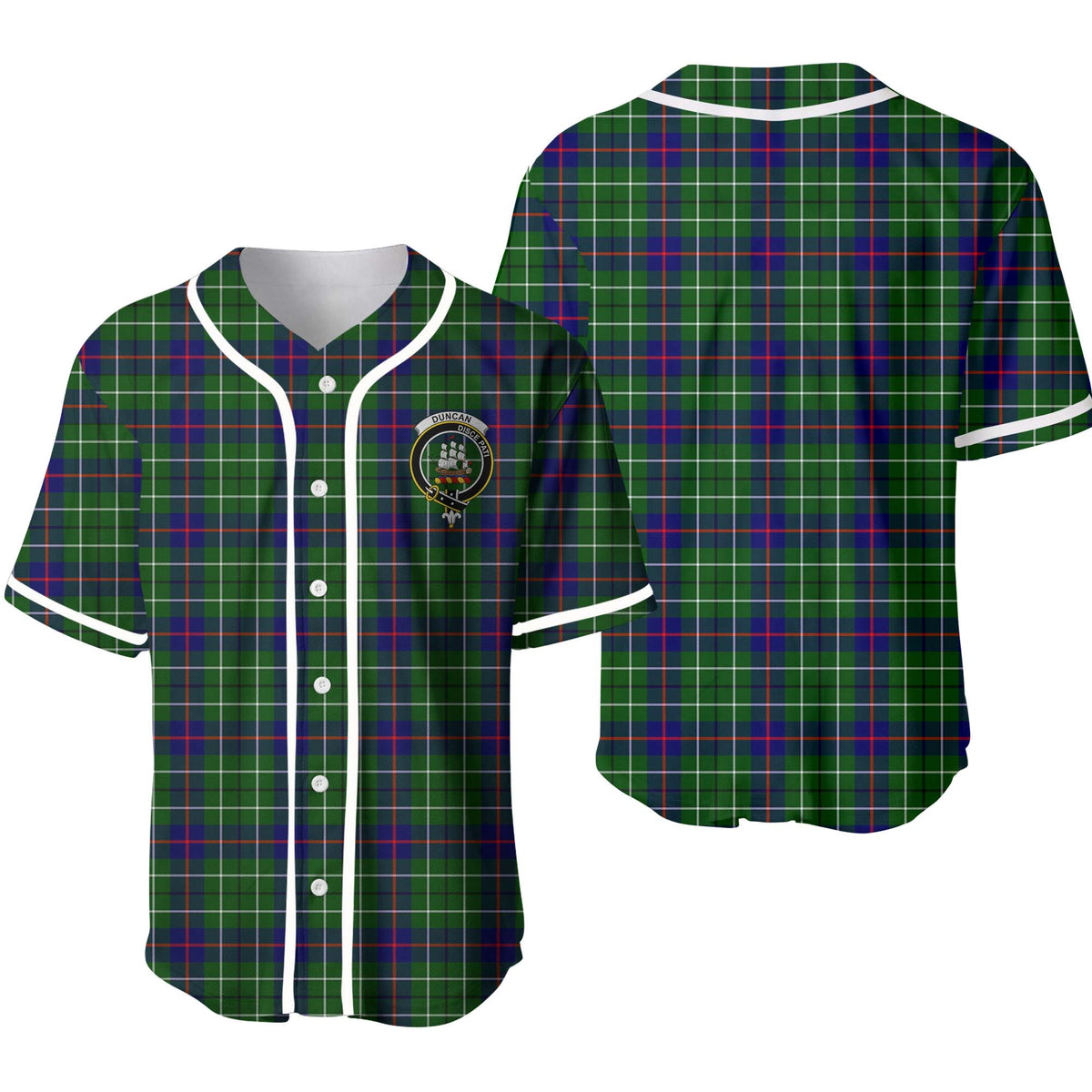 Duncan Tartan Unisex Baseball Jersey