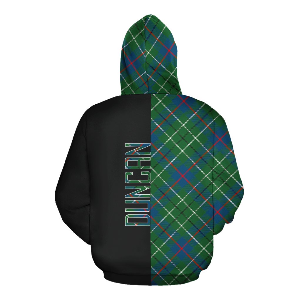 Duncan Ancient Tartan Hoodie Half of Me - Cross Style