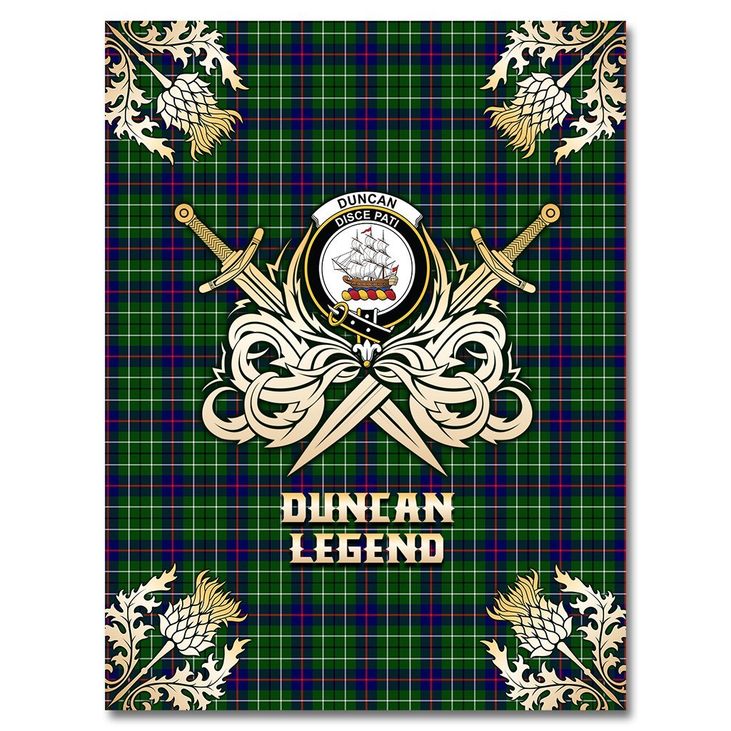 Duncan Modern Tartan Gold Courage Symbol Blanket