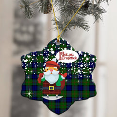 Dundas Modern Tartan Christmas Ceramic Ornament - Santa Style