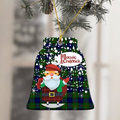 Dundas Modern Tartan Christmas Ceramic Ornament - Santa Style