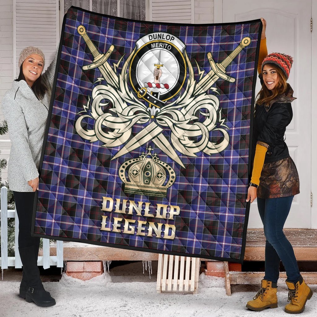 Dunlop Modern Tartan Crest Legend Gold Royal Premium Quilt