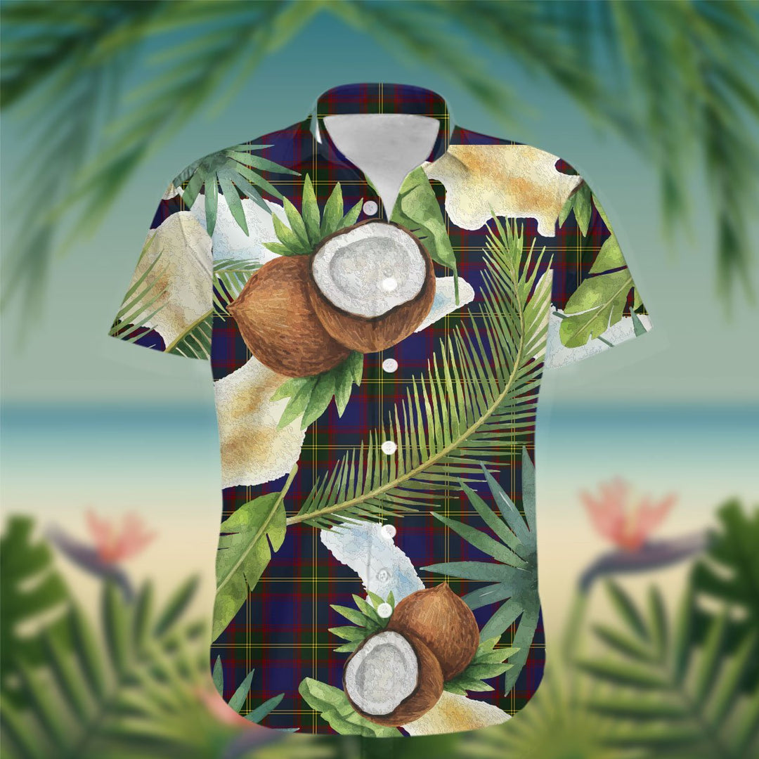 Durie Tartan Hawaiian Shirt Hibiscus, Coconut, Parrot, Pineapple - Tropical Garden Shirt