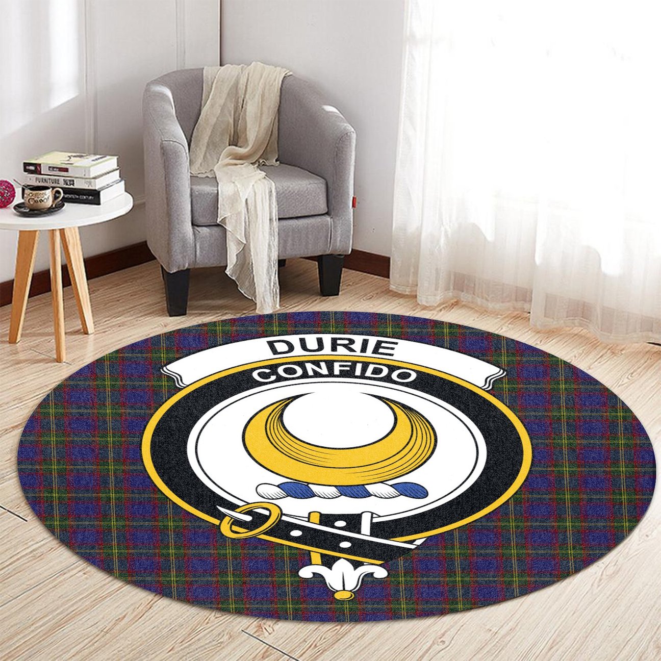 Durie Tartan Crest Round Rug