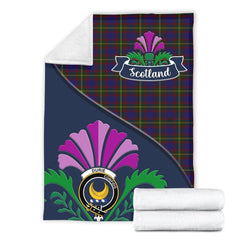 Durie Tartan Crest Premium Blanket - Thistle Style