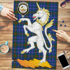 Edmonstone Tartan Crest Unicorn Scotland Jigsaw Puzzles