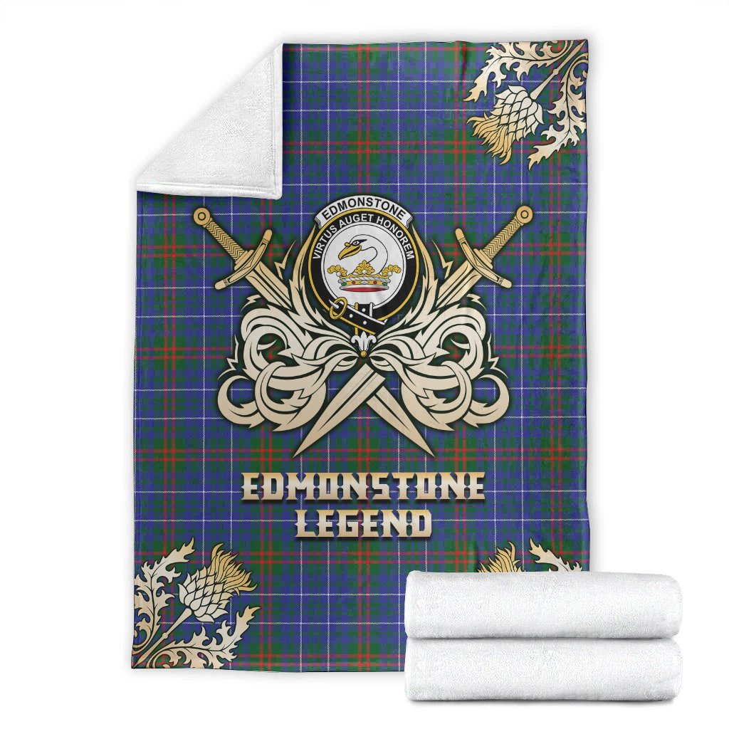 Edmonstone Tartan Gold Courage Symbol Blanket