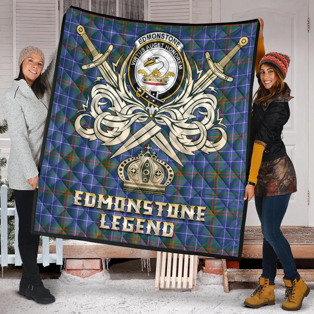 Edmonstone Tartan Crest Legend Gold Royal Premium Quilt