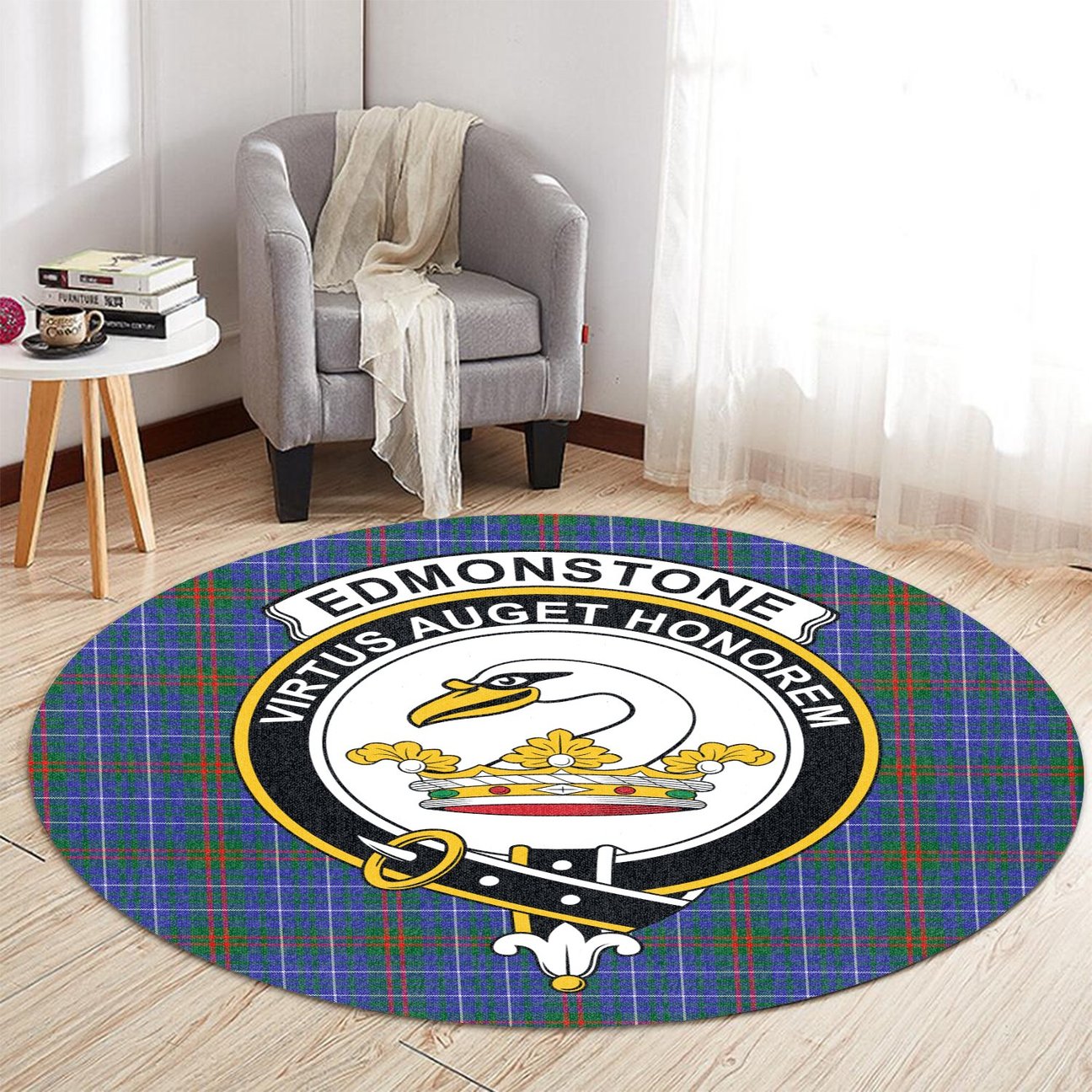 Edmonstone Tartan Crest Round Rug