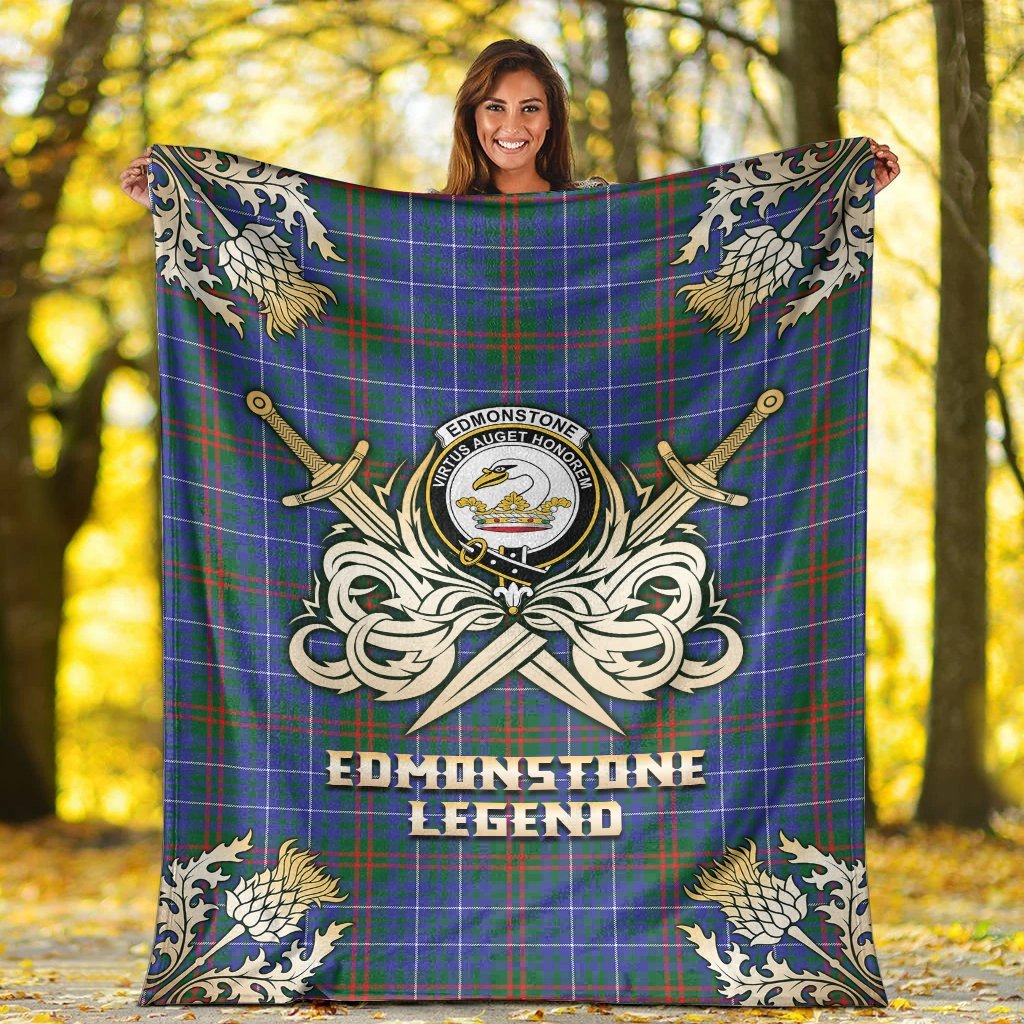 Edmonstone Tartan Gold Courage Symbol Blanket