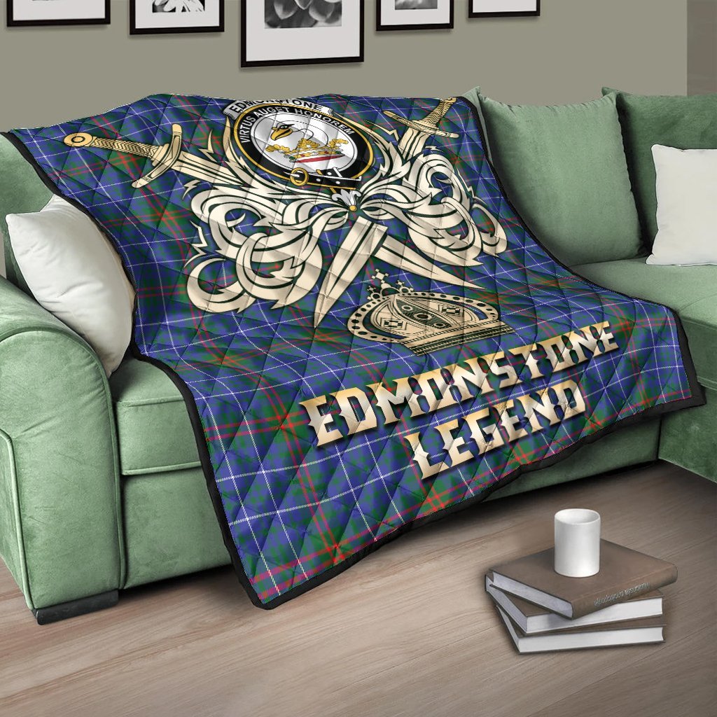 Edmonstone Tartan Crest Legend Gold Royal Premium Quilt