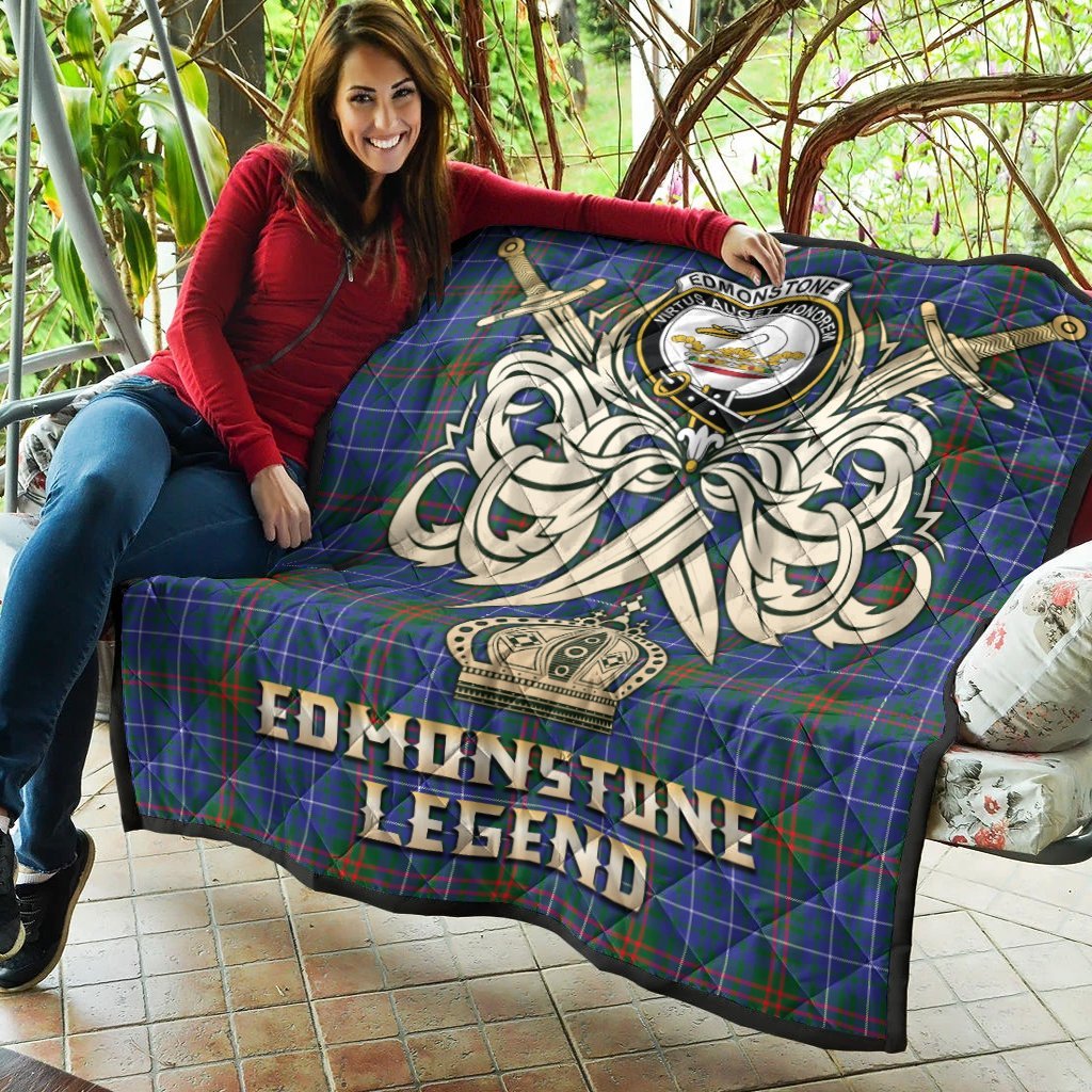 Edmonstone Tartan Crest Legend Gold Royal Premium Quilt