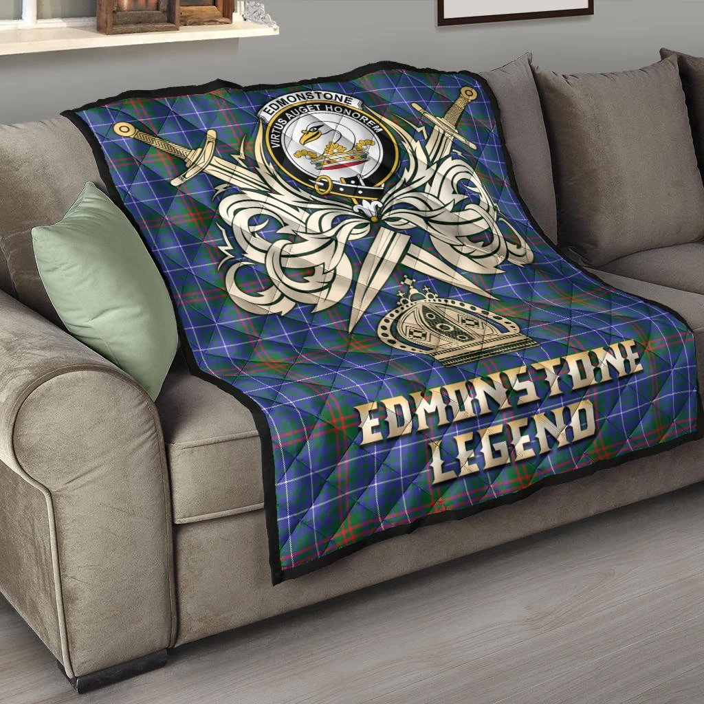 Edmonstone Tartan Crest Legend Gold Royal Premium Quilt