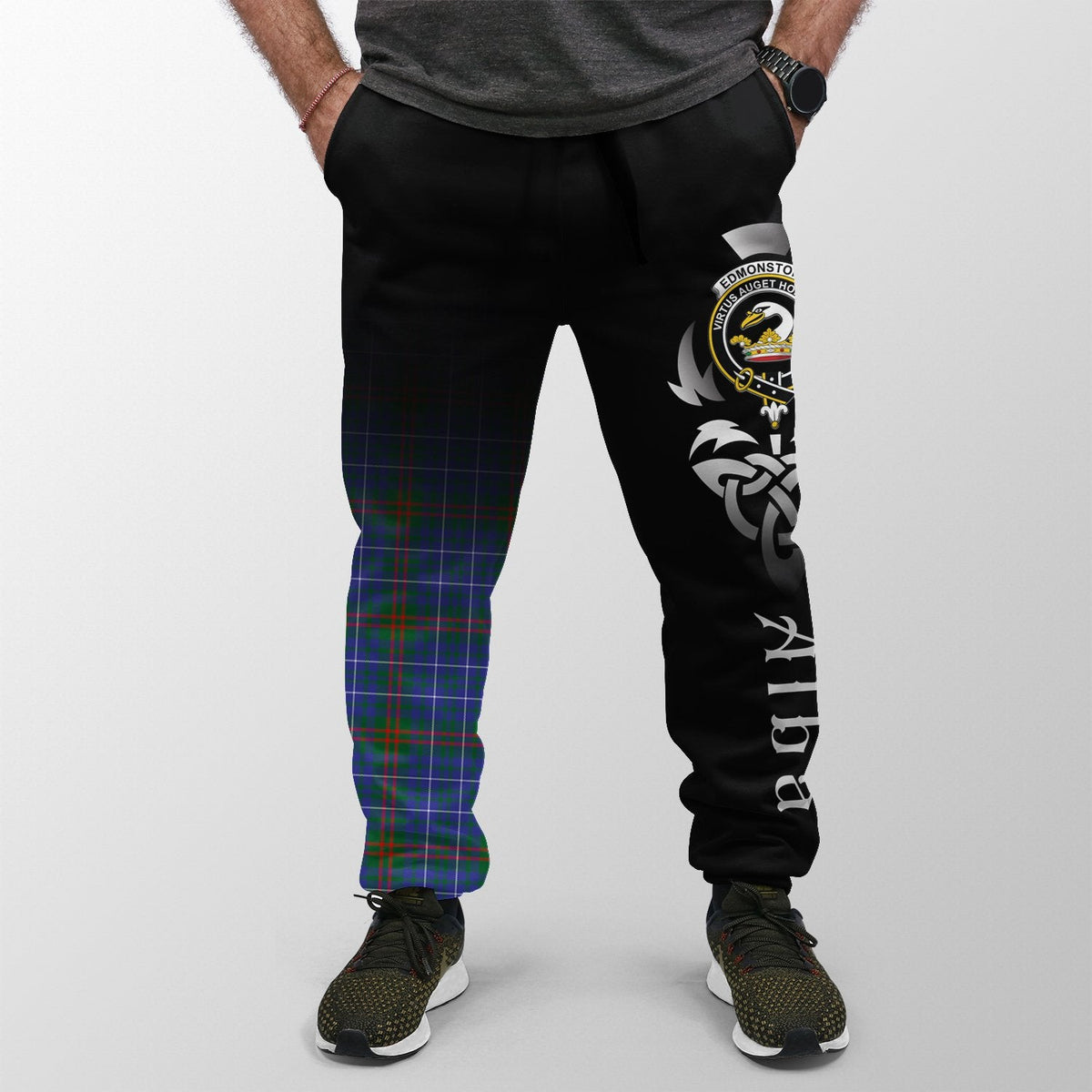 Edmonstone Tartan Crest Jogger Sweatpants - Alba Celtic Style