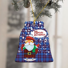 Elliot Modern Tartan Christmas Ceramic Ornament - Santa Style