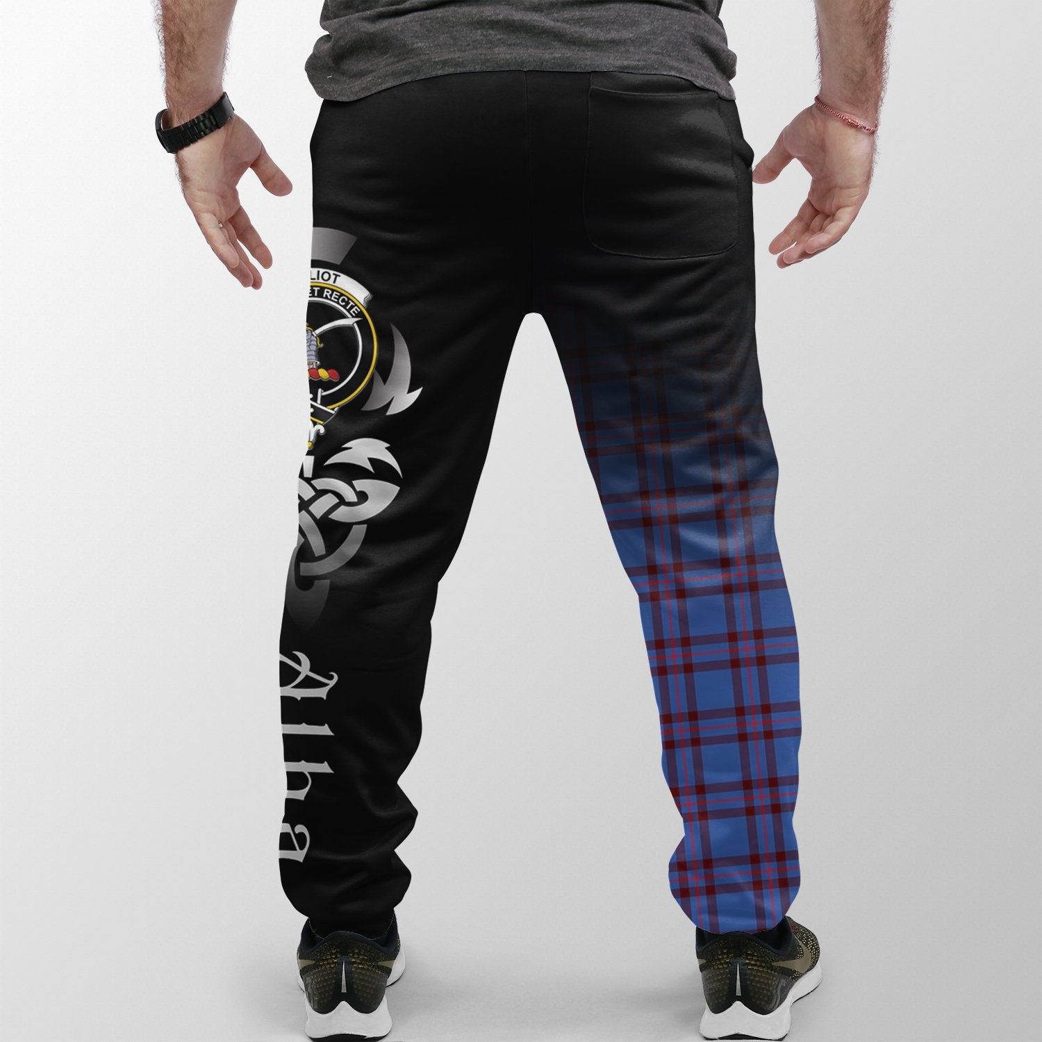 Elliot Modern Tartan Crest Jogger Sweatpants - Alba Celtic Style