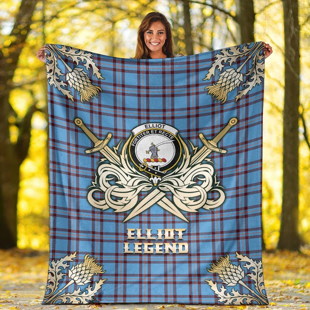 Elliot Ancient Tartan Gold Courage Symbol Blanket