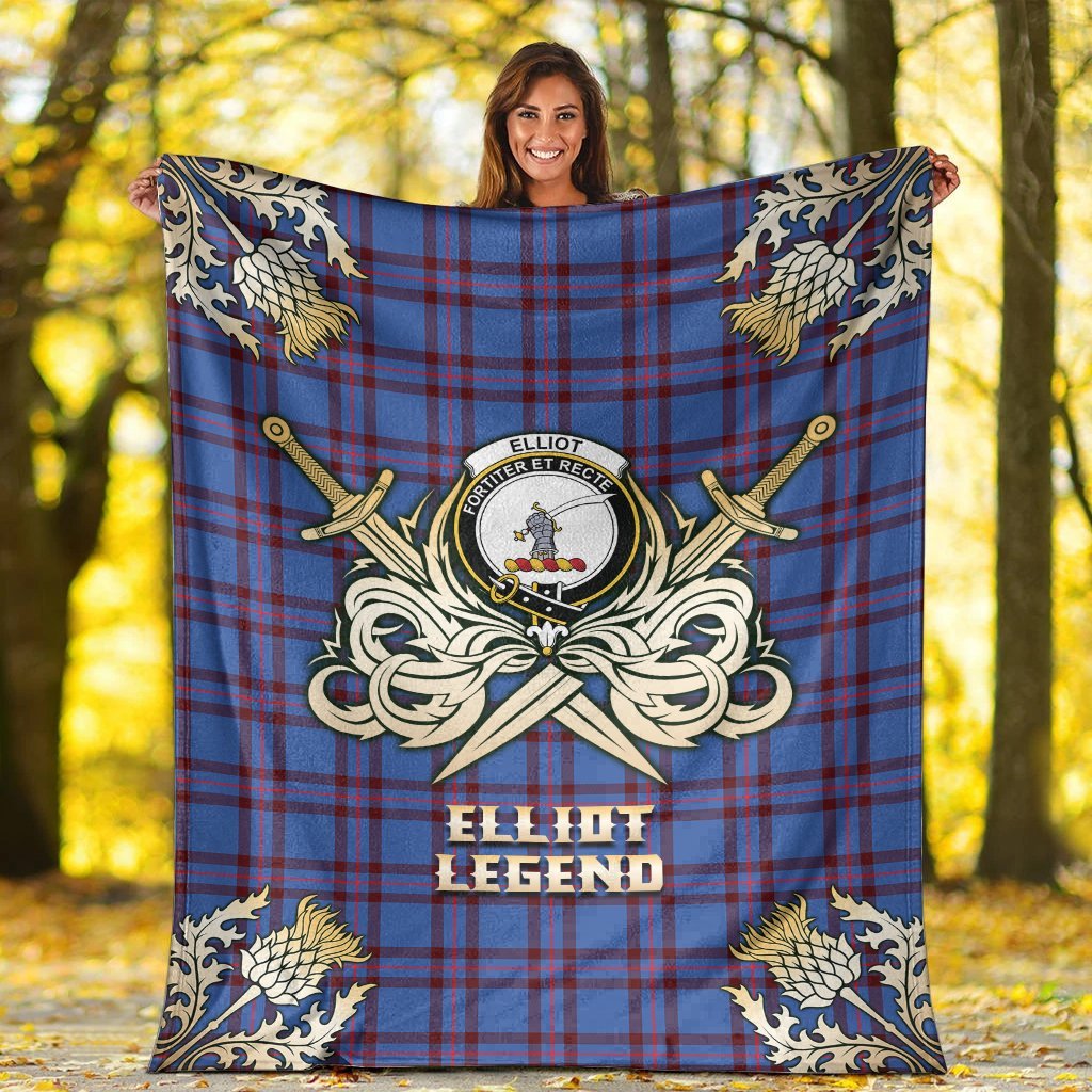 Elliot Modern Tartan Gold Courage Symbol Blanket