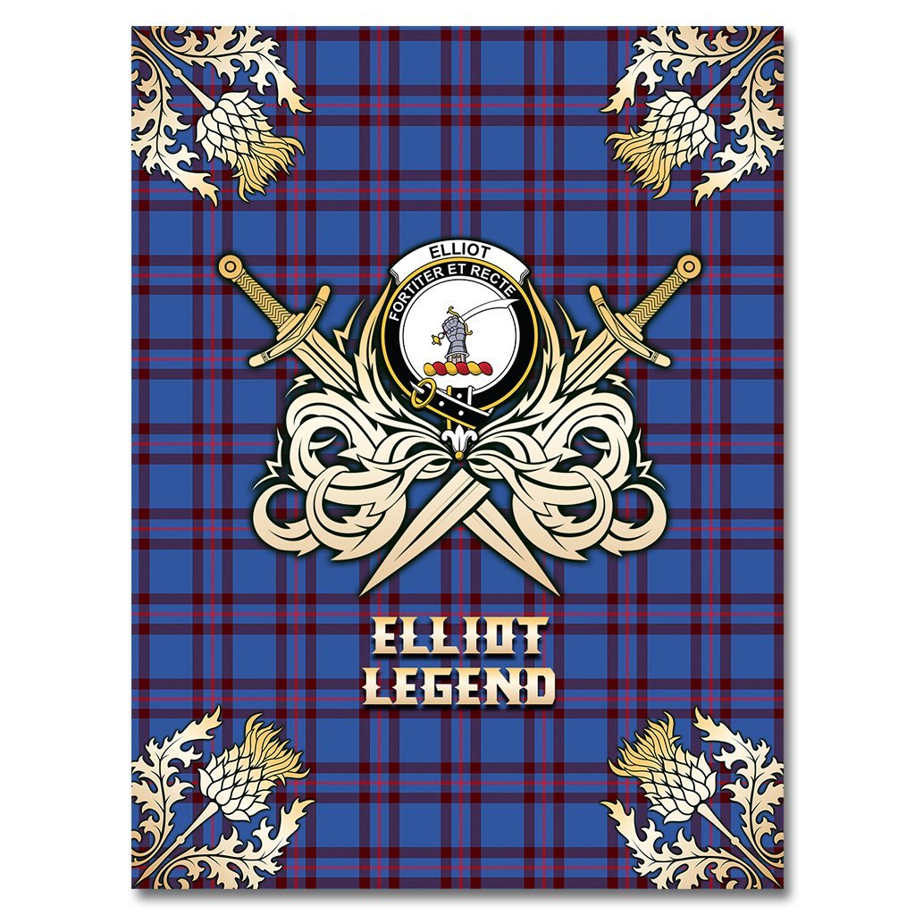 Elliot Modern Tartan Gold Courage Symbol Blanket