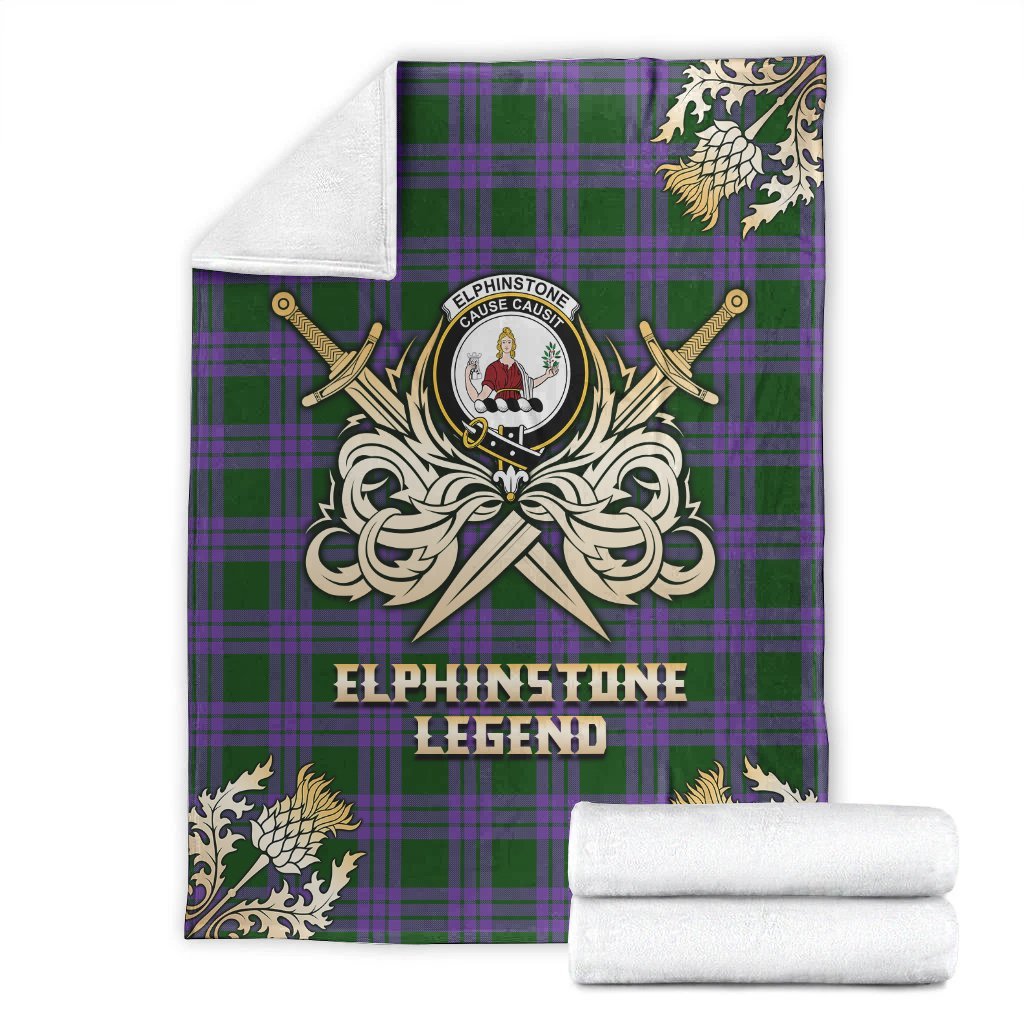 Elphinstone Tartan Gold Courage Symbol Blanket