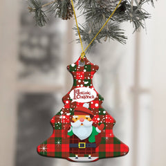 Erskine Modern Tartan Christmas Ceramic Ornament - Santa Style