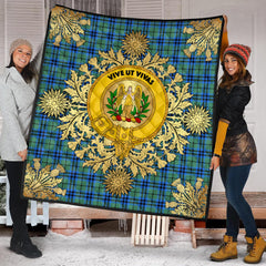 Falconer Tartan Crest Premium Quilt - Gold Thistle Style