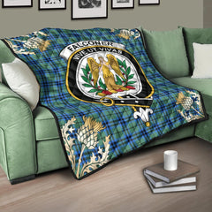 Falconer Tartan Crest Premium Quilt - Gold Thistle Style