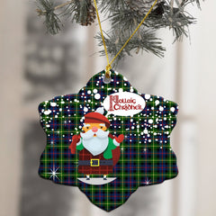 Farquharson Modern Tartan Christmas Ceramic Ornament - Santa Style