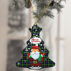 Farquharson Modern Tartan Christmas Ceramic Ornament - Santa Style