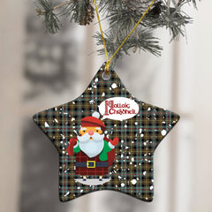 Farquharson Weathered Tartan Christmas Ceramic Ornament - Santa Style