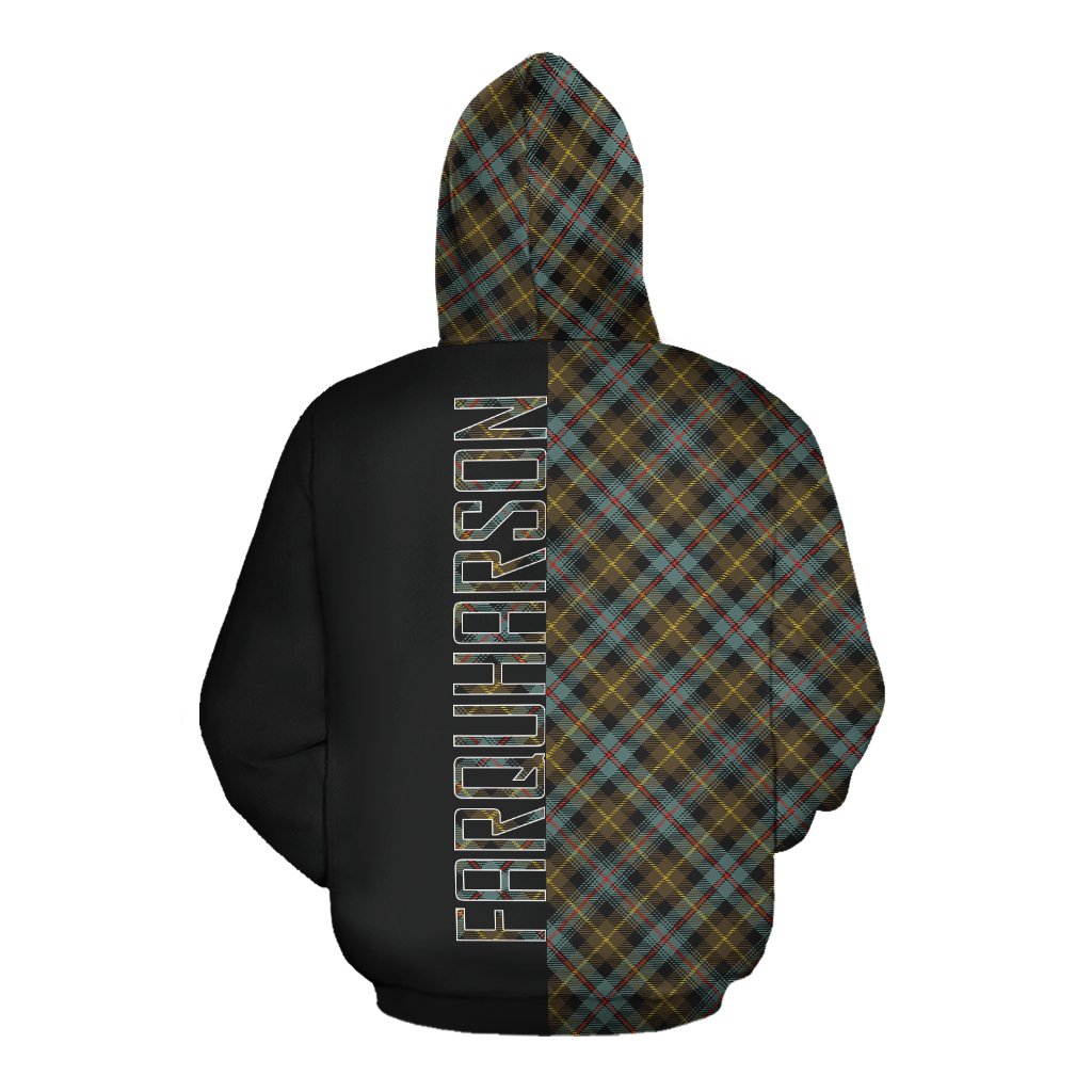 Farquharson Weathered Tartan Hoodie Half of Me - Cross Style