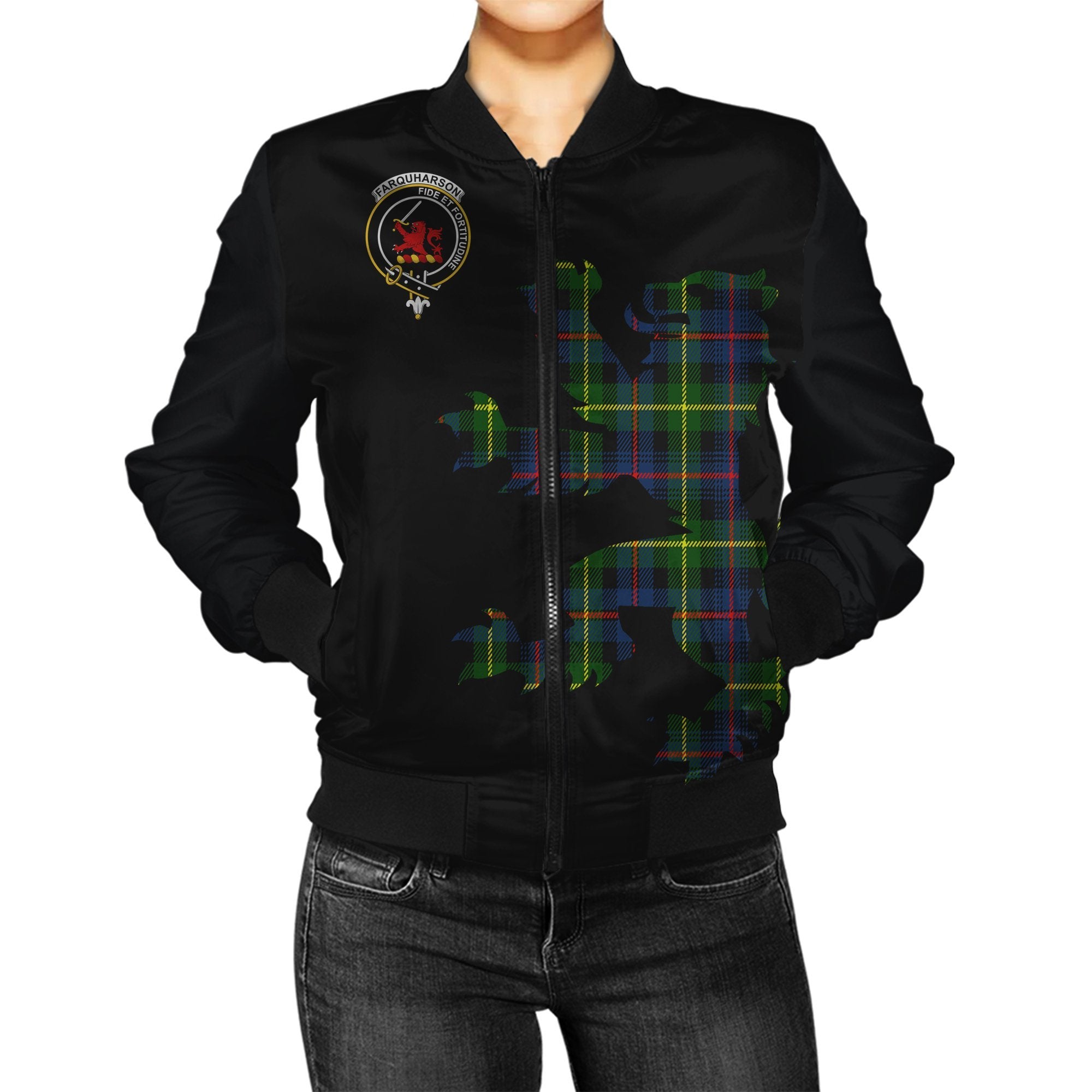 Farquharson Tartan Bomber Jacket Lion & Thistle