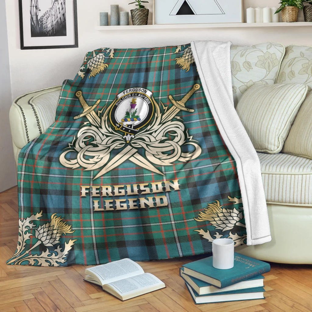 Ferguson Ancient Tartan Gold Courage Symbol Blanket