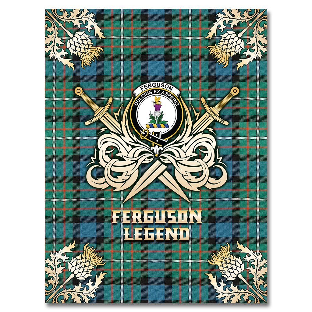 Ferguson Ancient Tartan Gold Courage Symbol Blanket