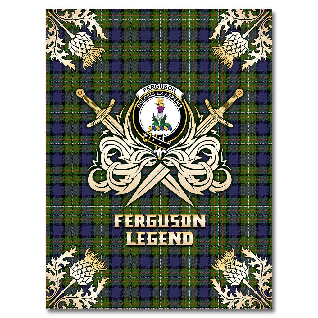 Ferguson Modern Tartan Gold Courage Symbol Blanket