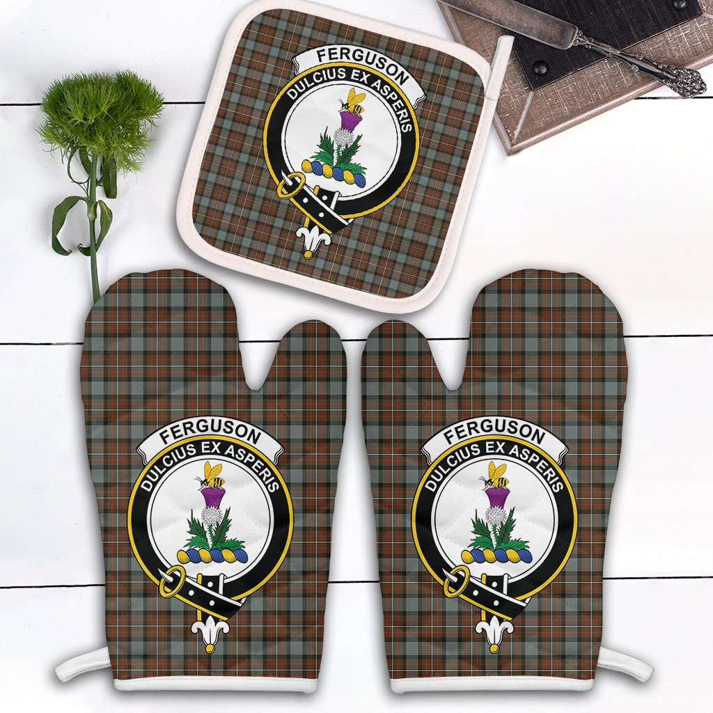 Ferguson Weathered Tartan Crest Oven Mitt And Pot Holder (2 Oven Mitts + 1 Pot Holder)