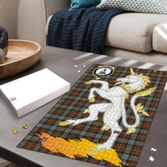 Ferguson Weathered Tartan Crest Unicorn Scotland Jigsaw Puzzles