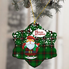 Fife District Tartan Christmas Ceramic Ornament - Santa Style