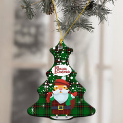 Fife District Tartan Christmas Ceramic Ornament - Santa Style