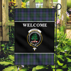 Cooper Tartan Crest 2 Black Garden Flag