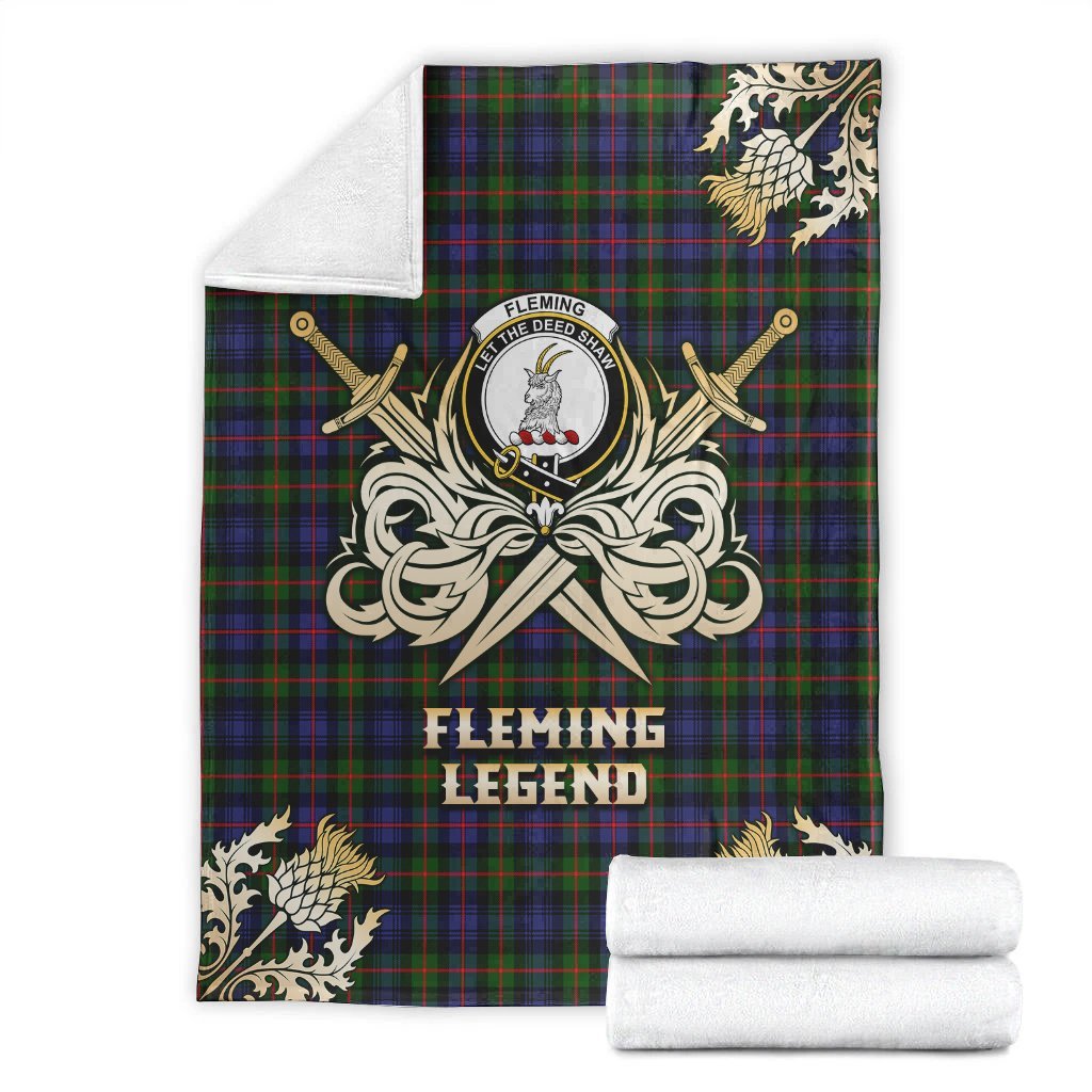 Fleming Tartan Gold Courage Symbol Blanket