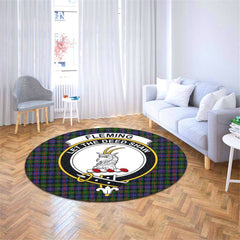 Fleming Tartan Crest Round Rug