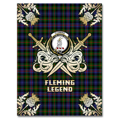 Fleming Tartan Gold Courage Symbol Blanket