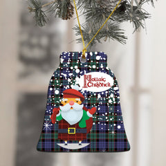 Fletcher Modern Tartan Christmas Ceramic Ornament - Santa Style